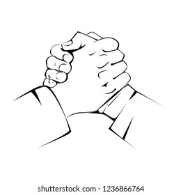 hand shake line art illustration