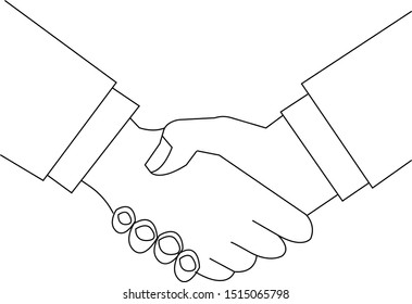 Hand shake line art vector file