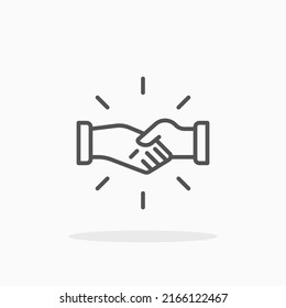 Hand Shake line icon. Editable stroke and pixel perfect. Can be used for digital product, presentation, print design and more.