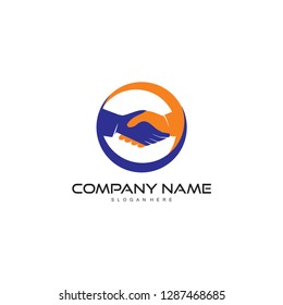 hand shake logo design vector