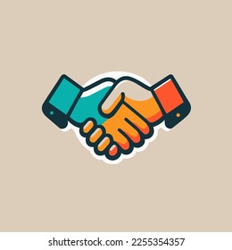 Logo handschütteln. Design-Vorlage für Handshütten-Symbol, einfache flache Vektorgrafik