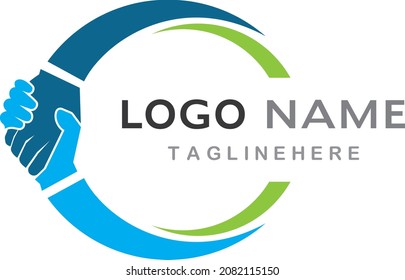 Hand Shake logo template tire vector design