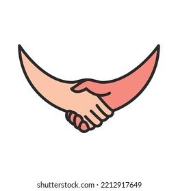 Hand Shake logo template vector flat design