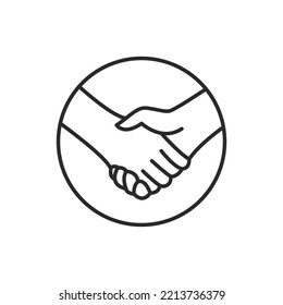 Hand Shake logo template vector flat design