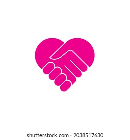 Hand shake logo vector  symbol design template.