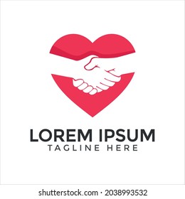 Hand shake for love vector template