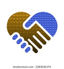 Hand schütteln Low-Poly-Respektsymbol
