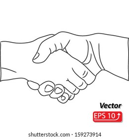 Hand shake, shaking hands symbol, sign, isolated on white background vector