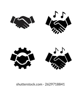 Hand Shake Silhouette Vektorgrafiken Set- (4)