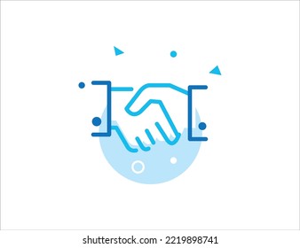 Hand Shake Stroke Line Icon, Hand Shake Vector Illustration