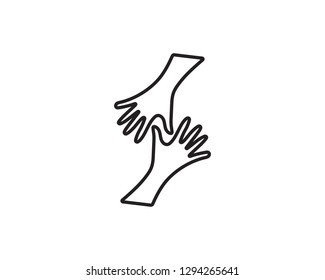 Hand shake symbol logo and symbol