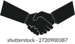 hand shake two men business deal agreement financial partnership icon black