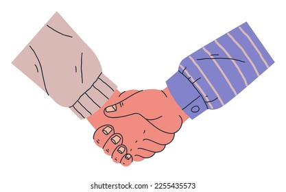 Hand shake vector business partner handshake cartoon partnership deal set. Vector cartoon graphic design element illustration