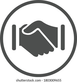 hand shake vector icon grey
