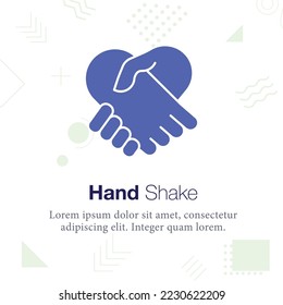 Hand shake vector icon illustration
