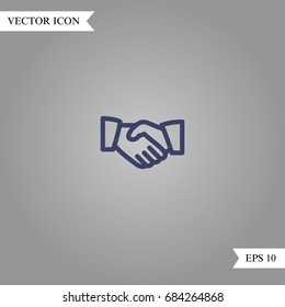 Hand shake vector icon, illustration symbol