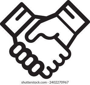 Hand shake vector icon, meeting illustration, business agreement, EPS