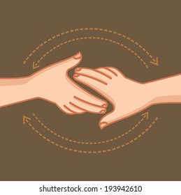 Hand shake, vector illustration.