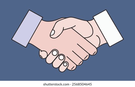 Hand shake vector illustration for business deal and partnership of bonding in business, Shaking hand icon in dealing business partnership sign with hand.