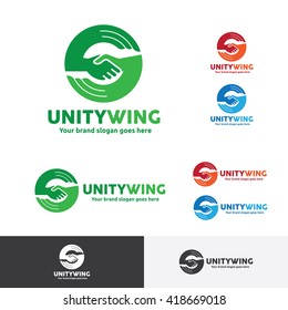 Hand Shake and Wing Logo