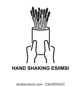 Hand shaking esiimsi icon isolated on background vector illustration.