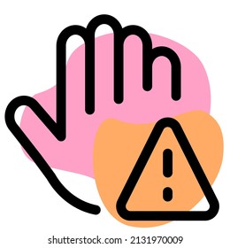 Hand shaking exposure of virus warning board