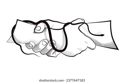 hand shaking friendship, snake around hand betray