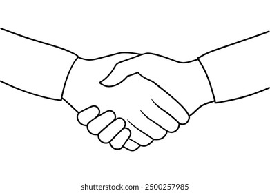 Hand Shaking Vector collections with editable outline. 