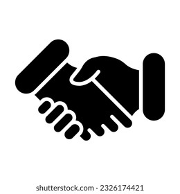 Hand Shaking Vector Glyph Icon For Personal And Commercial Use.
