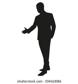 Hand Shaking Vector Silhouette Stock Vector (royalty Free) 334563086 