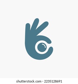 hand shape with camera circle