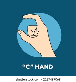 Hand shape finger position illustration vector