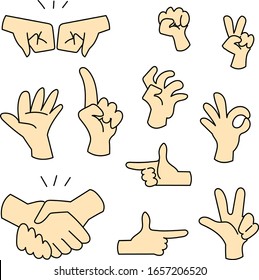 Hand shape and sign icon