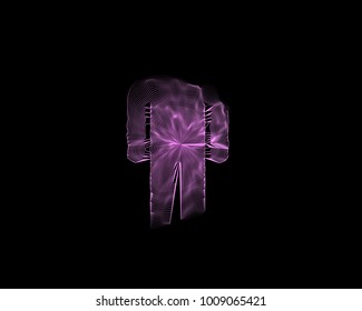 Hand shape with speedy line and block shape. Concept of future user interface, artificial intelligence. Vector illustration