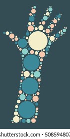 hand shape vector design by color point