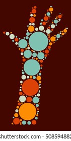 hand shape vector design by color point