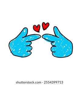 hand shape vector illustration with free style suitable for icons, signs, sketches