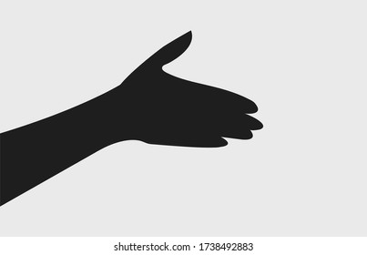 La mano se forma en un apretón de manos. Este vector se utiliza para plantillas, impresiones, sitios web , volante y folletos . Color editable.Marco de mano.