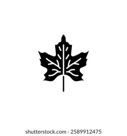Hand shaped leaf simple glyph icon. Vector solid isolated black illustration.