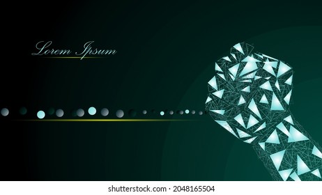 Forma de mano a partir de marcos triangulares. ilustración espiritual para el propósito de presentación de pancartas o diapositivas.