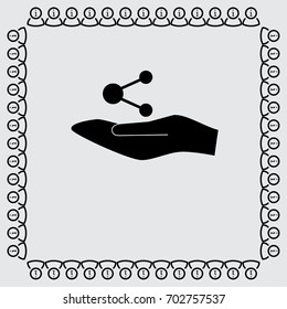 Hand and share sign vector icon