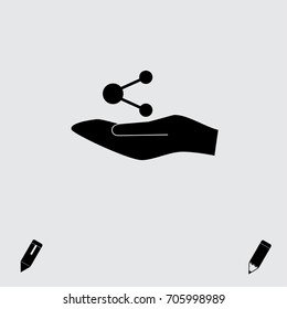 Hand and share sign vector icon