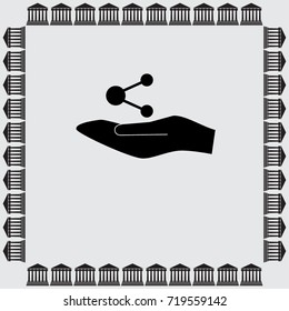 Hand and share sign vector icon