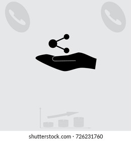 Hand and share sign vector icon