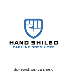 logotipo Escudo de mano Símbolo del vector de diseño