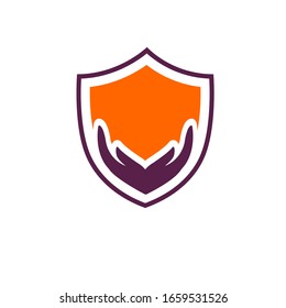 Hand Shield Logo Vector Modern Template