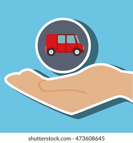 hand shipping cargo attention vector illustration eps 10