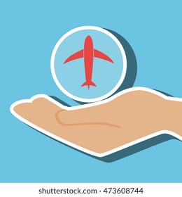 hand shipping cargo attention vector illustration eps 10