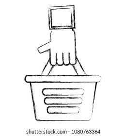 hand with shopping basket