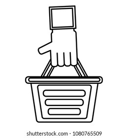 hand with shopping basket